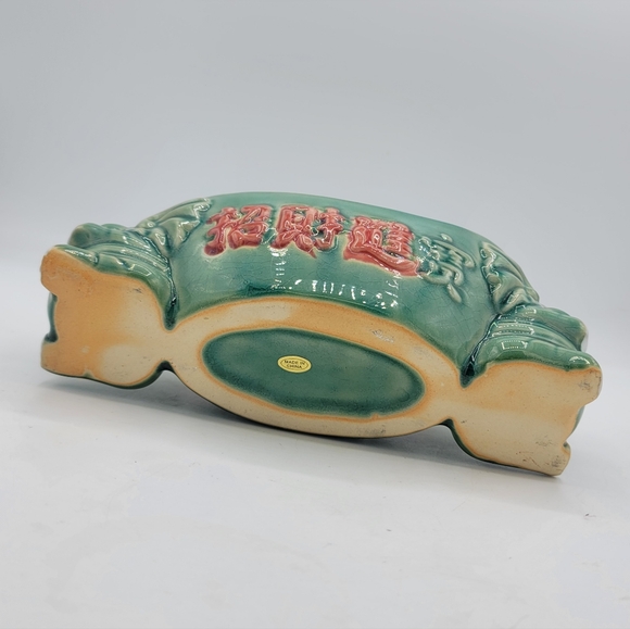 Green Elephant Feng Shui Prosperity Planter Celadon Glazed Vintage Ceramic - Picture 14 of 16